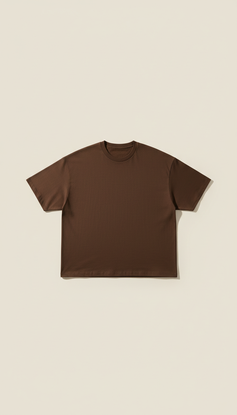 Relaxed Cotton Shirt in Deep Walnut