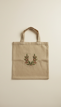 Linen Tote Bag with Embroidered Logo